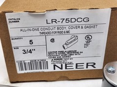 5 pcs – 3/4″ Electrical Conduit Body Type LR w/ Cover & Gasket Alum Threaded UL