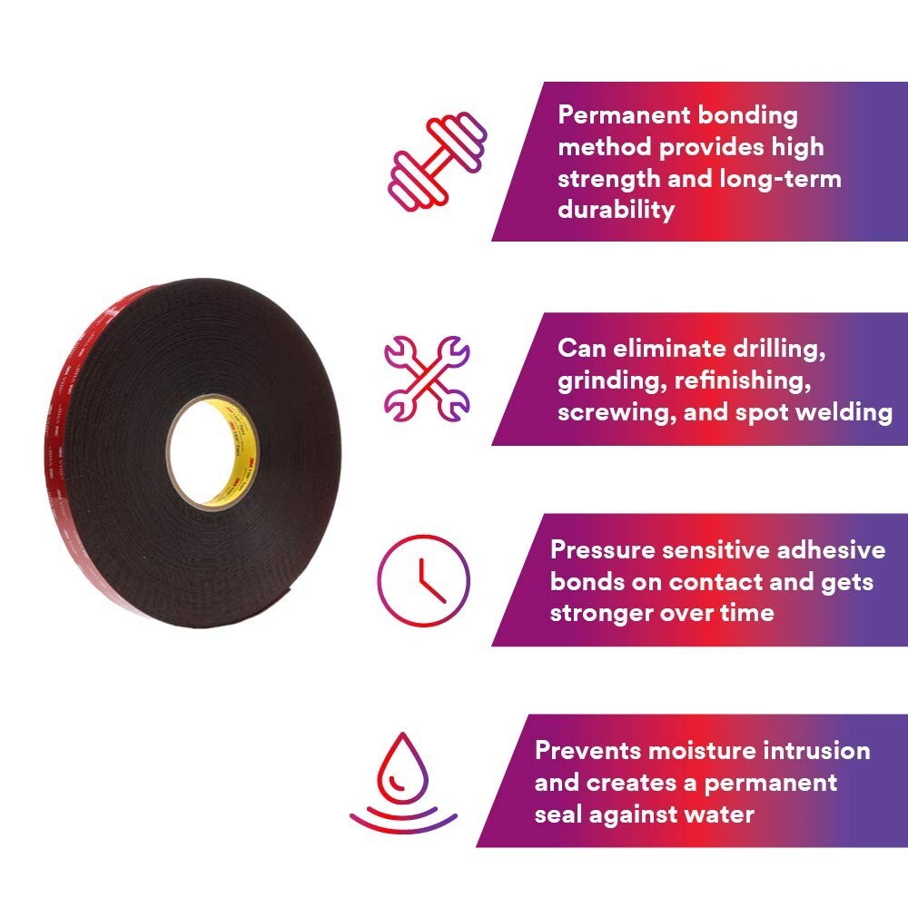 3M VHB Tape 5952 Double-Sided Acrylic Foam Tape – Heavy Duty(1 in. x 36yd.)