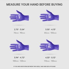 Disposable Nitrile Gloves 100 PCs 4.5mil Purple Powder-Free Food-Safe Exam Glove