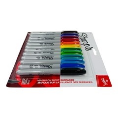 12 Markers Sharpie Assorted Color Fine Point Permanent Markers