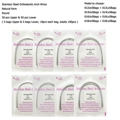 Orthodontic Arch Wire Niti Stainless Steel Round Rectangular Ovoid Natural Form