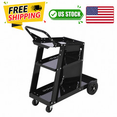 Welding Cart, 3 Tier Heavy Duty Welder Cart for Mig Welder TIG Welder and Plasma