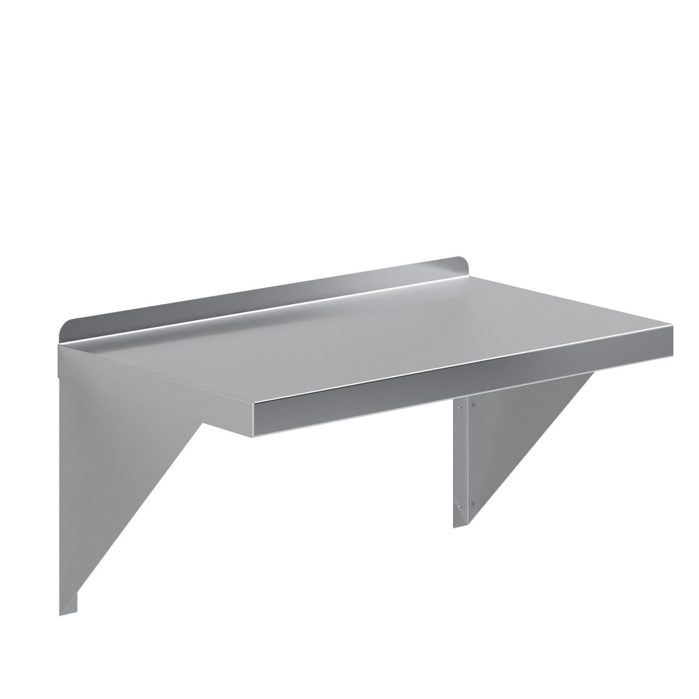 14 in. x 24 in. Stainless Steel Wall Shelf With Squared Edge