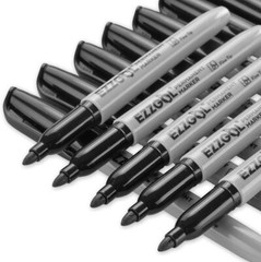 Permanent Markers Bulk 72 Pack Black Permanent Marker Set Fine Tip Waterproof Ma
