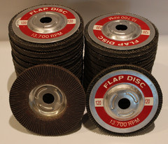 4″ x 5/8″ Flat Sanding Flapper Disc w/ Metal-Back For Grinders 40 120 180 Grit