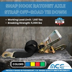 USA 2″ x 8′ Off-Road Ratchet Tie Down Strap Snap Hook Car Auto Hauler Tow Truck