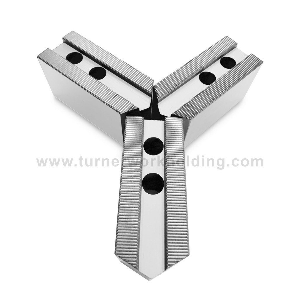 Soft Jaw Set (3 Pcs) for 6″ Kitagawa B206 Samchully Chuck-1.5″ ht, Steel,Pointed