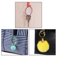 4Pcs Wire Keychain 90mm Length Key Ring Loop Cable Silver