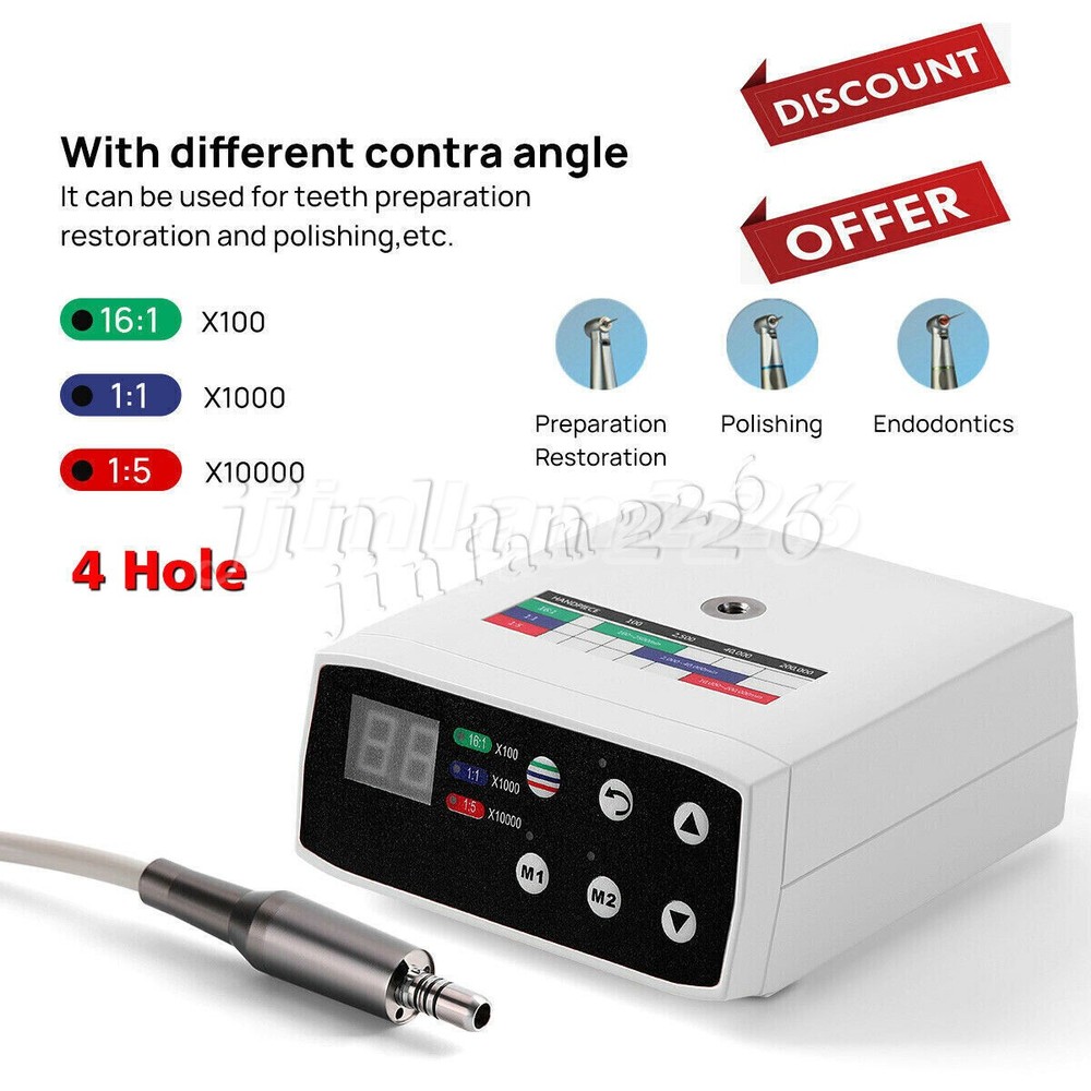 NSK Style Dental Brushless LED Micro Motor /1:5 Increasing LED Contra Angle USA