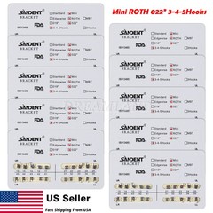 10 Packs Dental Orthodontic Metal Brackets Braces Mini Roth.022 Hooks 345