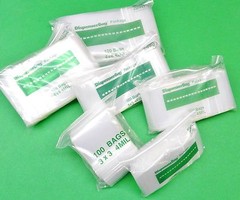 600 Zippit Reloc Bags Assortment 6 Sizes 4mil Clear 100@ H.D.Bags Zip Seal Lock