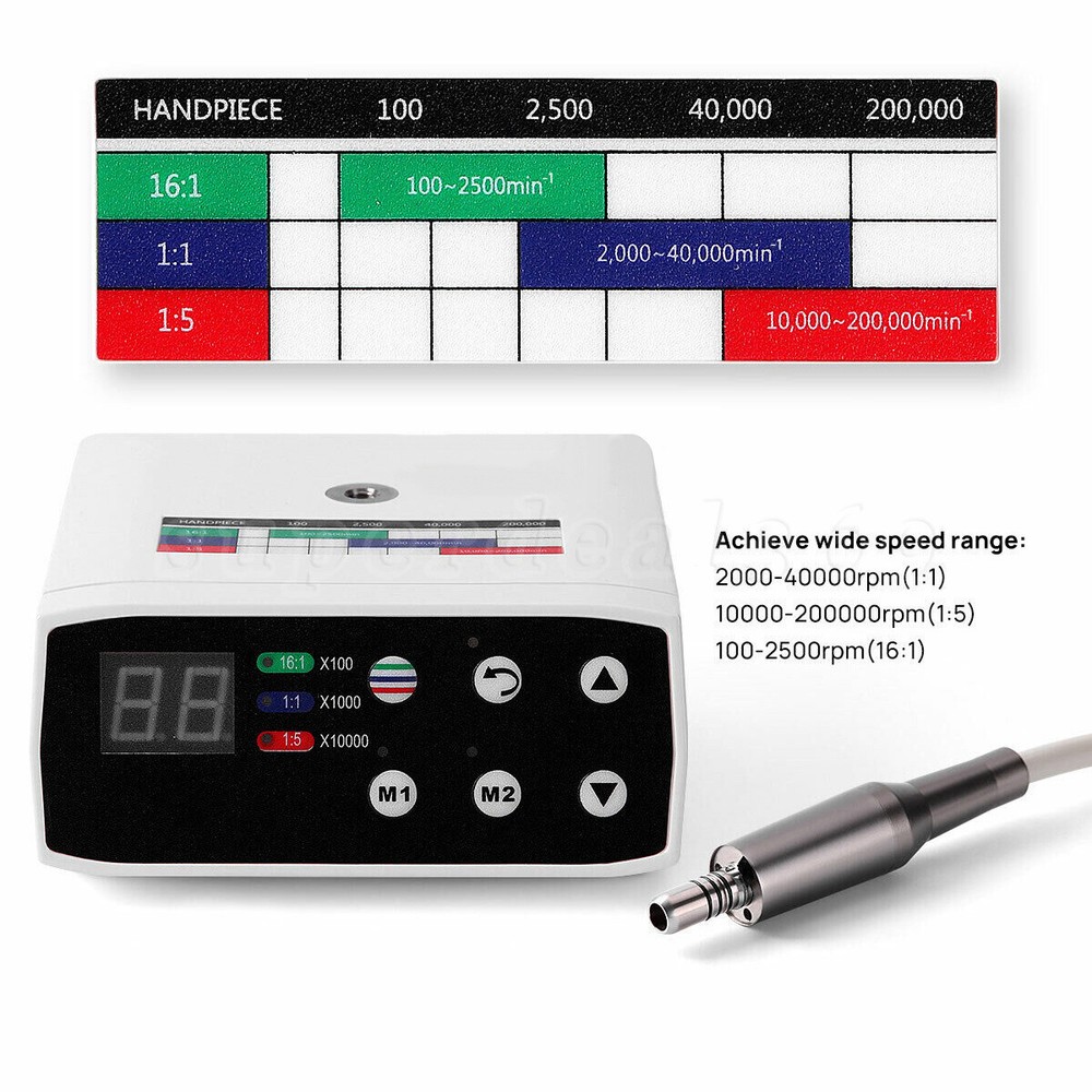 Dental Brushless LED Electric Micro Motor Internal Spray E-type 1:1/1:5/16:1 USA