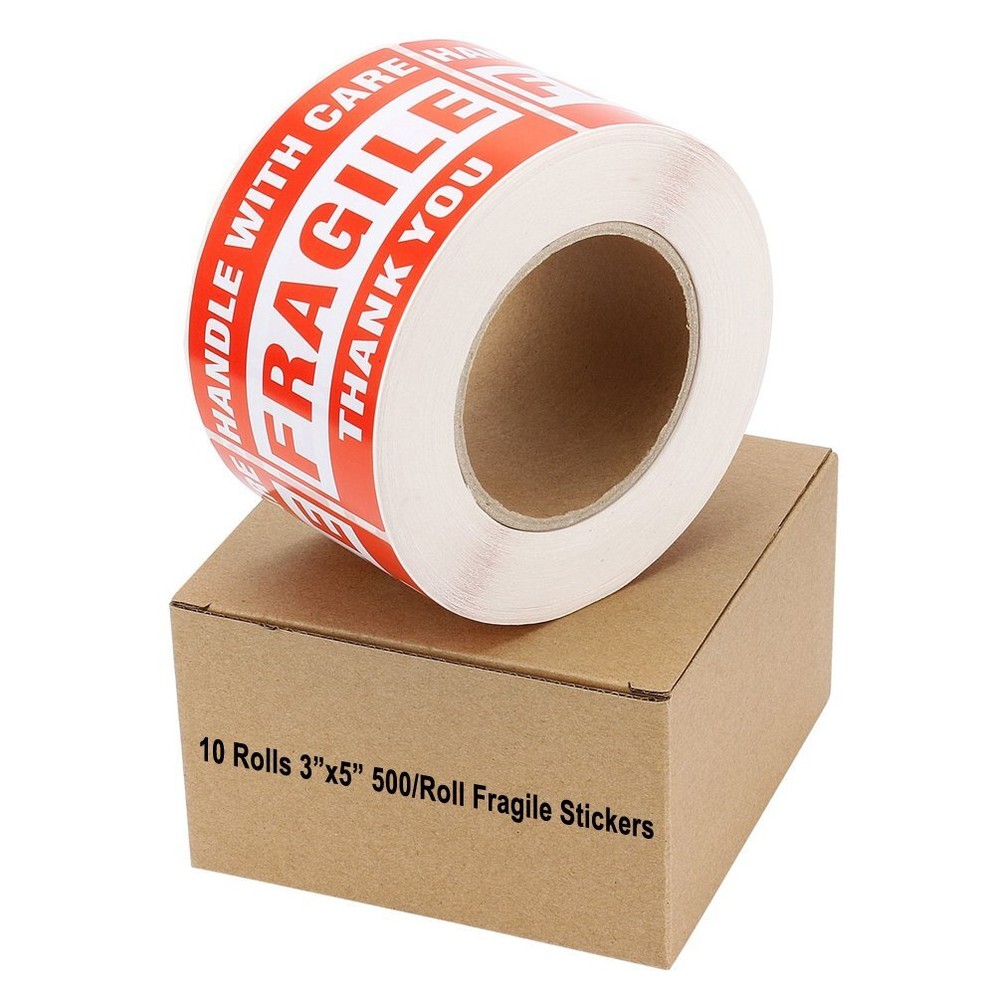 10 Rolls 3×5 500/Roll FRAGILE Stickers Handle With Care Thank You Shipping Label