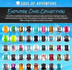 Face Shields UV30+ Neck Gaiter Lightweight Breathable Sun Dust Protection 5 Pac