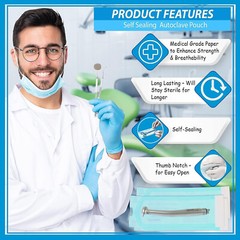 200 Self Sterilization Pouches Pouch Autoclave Sterilizer Bag Dental Tattoo Nail