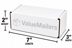 200 – 7 x 3 x 2 White Corrugated Shipping Mailer Packing Box Boxes