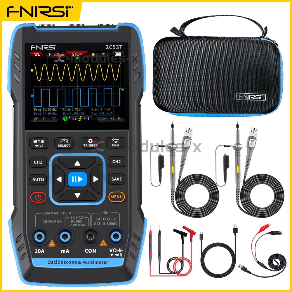 FNIRSI 2C53T 3 in 1 Handheld Oscilloscope Digital Multimeter Signal Generator