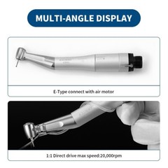 AZDENT Dental 1:1 Slow Low Speed Contra Angle Handpiece Push Button E-Type AZ001