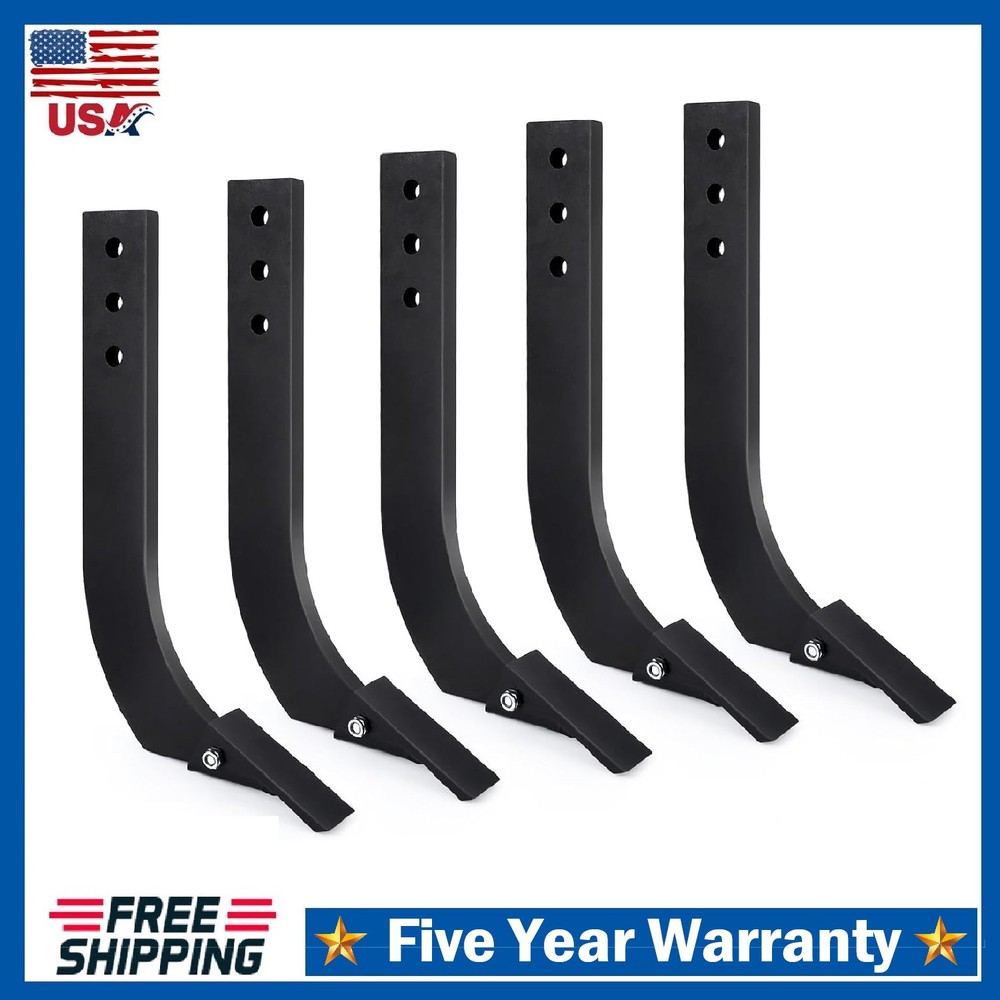 5pcs Box Blade Shank, 16” Ripper Shank 3 Holes Box Scraper Shank Teeth and Pins