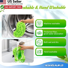 Ashsajkd 4Pcs Reusable Microfiber Mop Pads Swiffer Sweeper Dry Wet Refills FROM