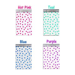 12″ x 15″ Designer Poly Mailers, Pink,Teal, Polka Dots,Hearts Flat Shipping Bags