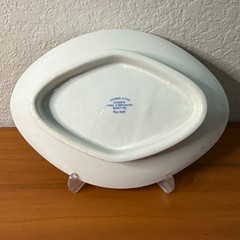 Vintage Jackson China Blue White Floral Basket Oval Serving Bowl Restaurant 9.75