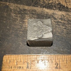 Print Block ( Smiling Face, Tribal Scene ) Lead Block