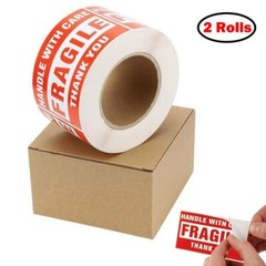 2 Rolls 500/Roll 3×5 Fragile shipping Labels/Stickers Handle With Care Thank You