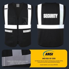 JKSafety Security Vest for Security Guard Hi Vis Safety Vest for Men Women Hi…