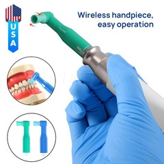 Dental Cordless Electric Hygiene Prophy Handpiece 360° Swivel + 2 Prophy Angles