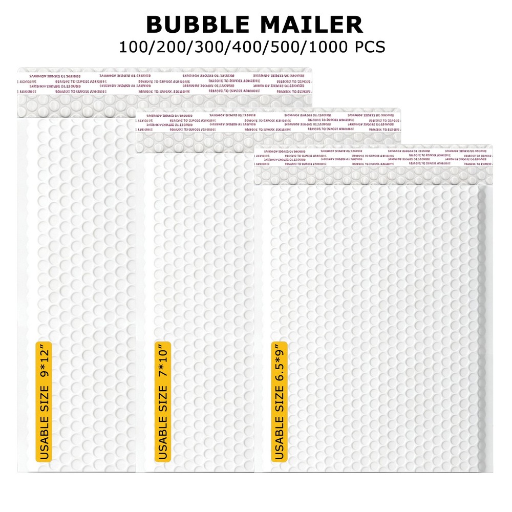 Any Size Poly Bubble Mailers Shipping Mailing Padded Bags Bubble Envelopes White