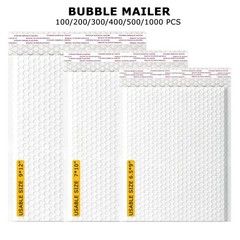 Any Size Poly Bubble Mailers Shipping Mailing Padded Bags Bubble Envelopes White