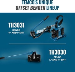 TH3030 Dual Size Conduit Offset Bender 2 in 1 – both ½“& ¾” EMT