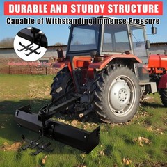 Tow Behind Box Scraper Lawn Tractor Attachments for ATV UTV Tractor Mower Black