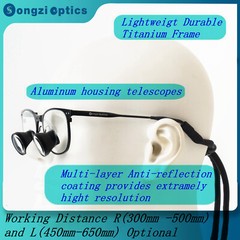 2.5X 3X 3.5X TTL Titanium Frame Dental Surgical Loupes with LED Headlight