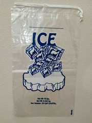 100 COMMERCIAL CRYSTAL 10 LB LBS 1.5 MIL Plastic Ice Bag Bags With Drawstring