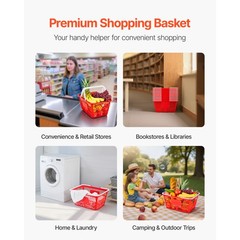 Uimoso Stackable Shopping Baskets with Handles – Set of 12 for Retail Use