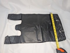 Large Black Plastic Grocery Shopping T-Shirt Bags (21 x 6.5 x 11.5 inches) 600pc