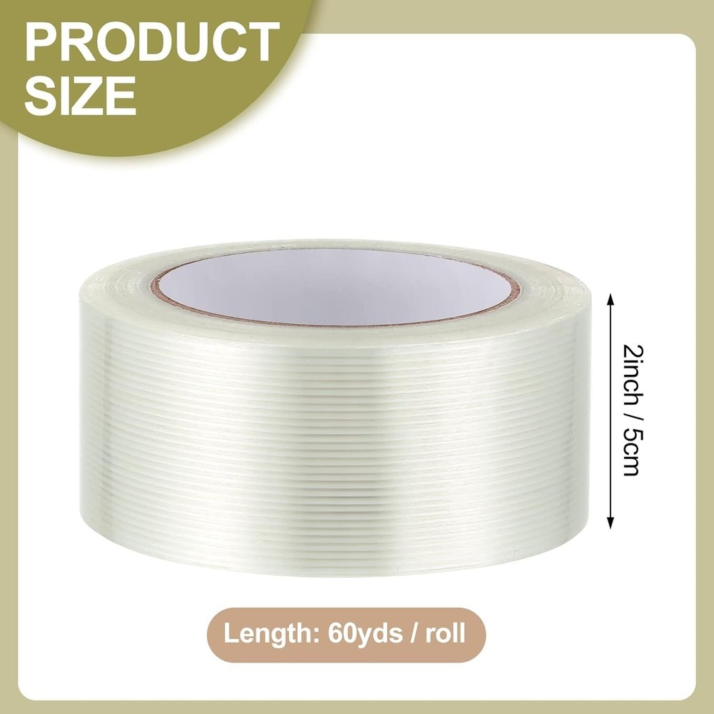 3 Rolls Filament Reinforced Strapping Fiberglass Tape 5.5 mil – 2 in. x 60 yds