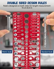 57-Piece Nut and Bolt Thread Checker, Standard & Metric Gauge, Drill & Screw Siz