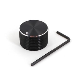 10Pcs 6.4mm 1/4” Black Aluminum 25 x 15.5mm Amplifier Audio Volume Rotary Knob