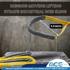 1″ x 3 /6 / 9ft 2 Ply Polyester Flat Eye Lifting Sling Strap Web Sling 3100 lbs