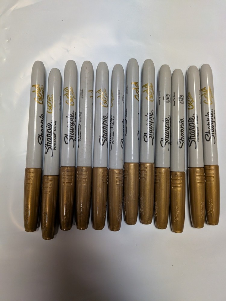 12x- sharpie Gold METALIC markers 12 count autograph permanent marker metallic