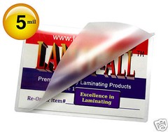 LAM-IT-ALL Hot 5 Mil Business Card Laminating Pouches 2.25 x 3.75 [100/pk] Clear