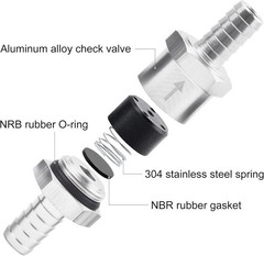 2x 6mm 1/4″ Fuel Line Non-Return One Way Air Fuel Oil Check Valve Diesel Gas