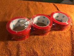 3 Rolls EBAY BRANDED Packaging Tape RED Color Logo 2″ x 75 yards NEW SEALED