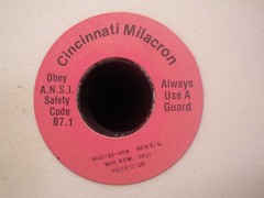 Cincinnati Milacron Grinding wheel 9A60 G6-VRW 6 x 1/2 x 1-1/4″ 3820 RPM
