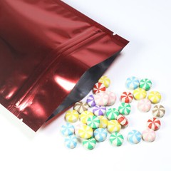 100/200/500 Glossy Red Mylar Foil Smell Proof Resealable Zip Seal Lock Bags