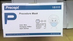 Precept 15111 Procedure Mask Level 1 Blue color Case of 10 Boxes DENTED