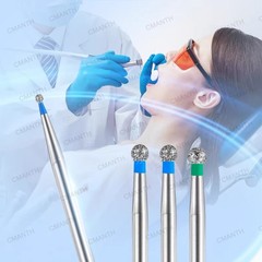 20PCS Dental Diamond Burs TC Taper Conical FG High Speed Bur Extra Fine Grit 859